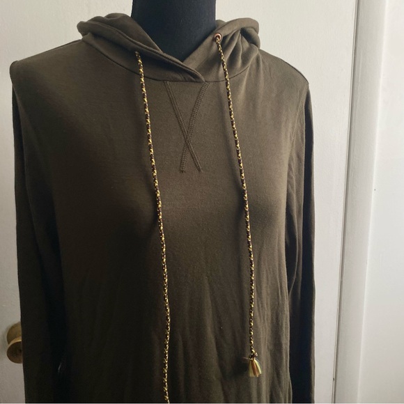 Lou & Grey Small Olive Green Hooded Sweater Dress - Picture 5 of 7